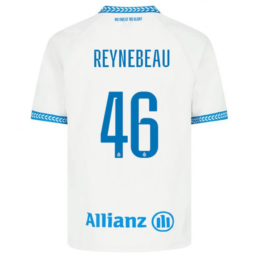 Danxen Mænd Clementine Reynebeau #46 Blå Hvid Udebane Spillertrøjer 2025/26 Trøje T-Shirt