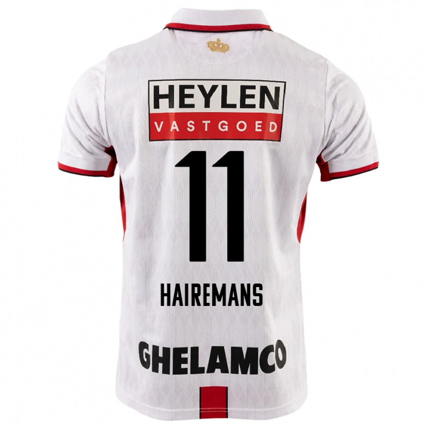 Danxen Mænd Geoffry Hairemans #11 Hvid Rød Udebane Spillertrøjer 2025/26 Trøje T-Shirt