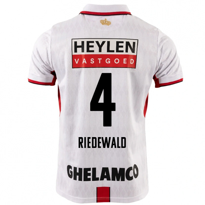 Danxen Mænd Jairo Riedewald #4 Hvid Rød Udebane Spillertrøjer 2025/26 Trøje T-Shirt