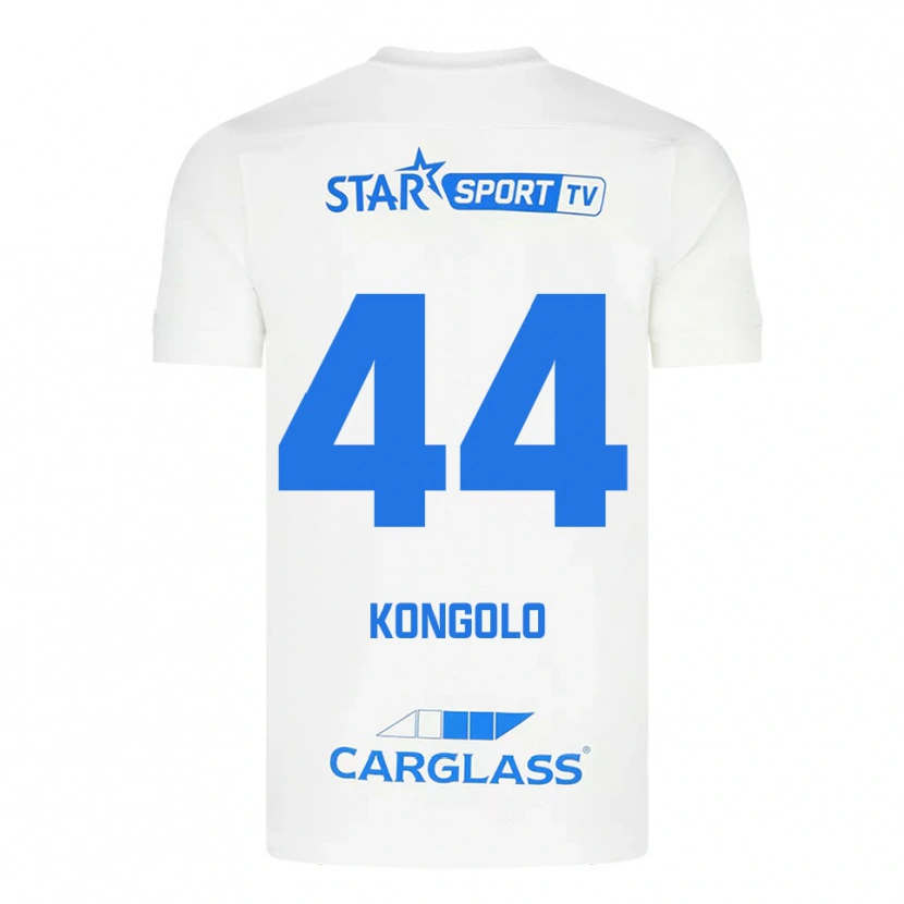 Danxen Mænd Josué Kongolo #44 Hvid Blå Udebane Spillertrøjer 2025/26 Trøje T-Shirt