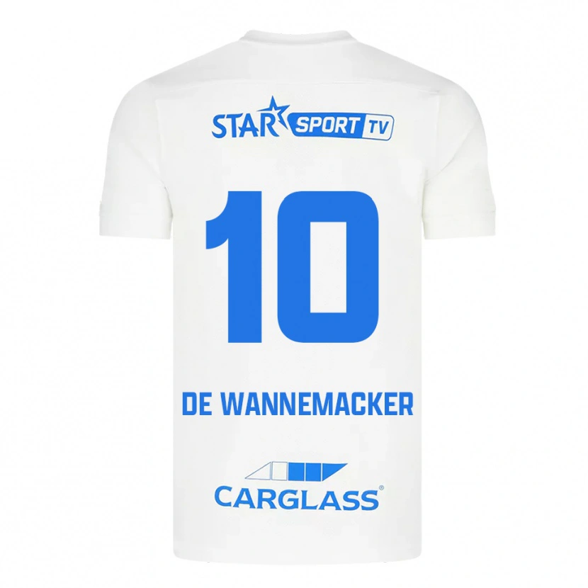 Danxen Mænd August De Wannemacker #10 Hvid Blå Udebane Spillertrøjer 2025/26 Trøje T-Shirt