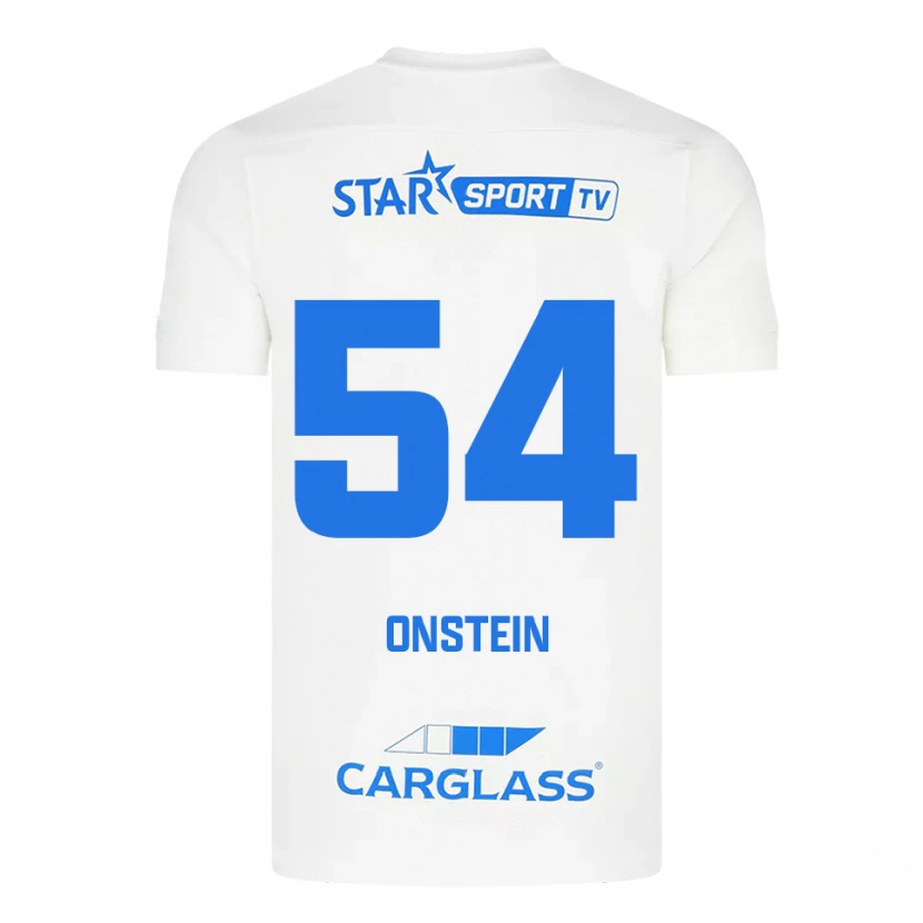 Danxen Mænd Juwensley Onstein #54 Hvid Blå Udebane Spillertrøjer 2025/26 Trøje T-Shirt