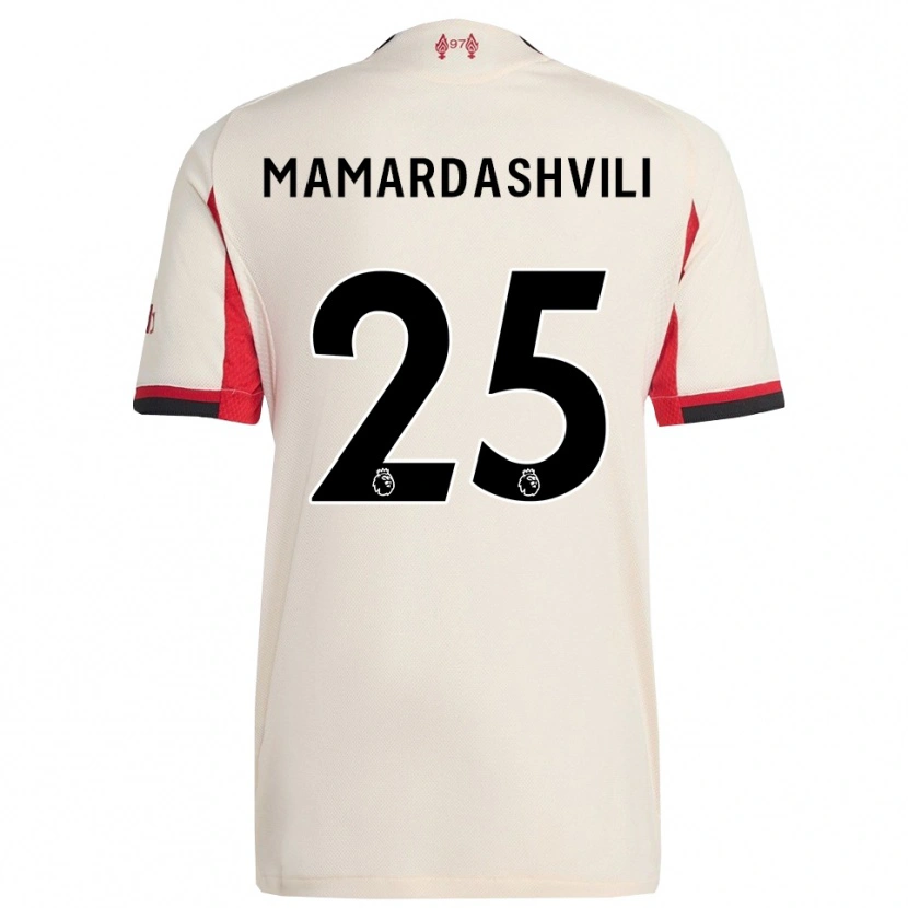 Danxen Mænd Giorgi Mamardashvili #25 Hvid Sort Udebane Spillertrøjer 2025/26 Trøje T-Shirt