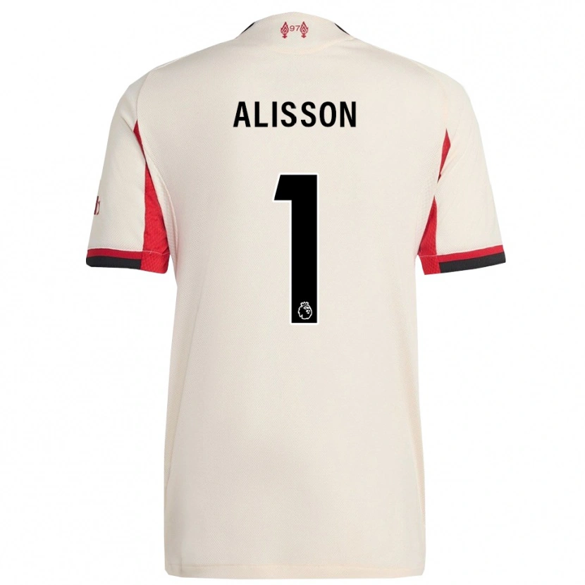 Danxen Mænd Alisson #1 Hvid Sort Udebane Spillertrøjer 2025/26 Trøje T-Shirt
