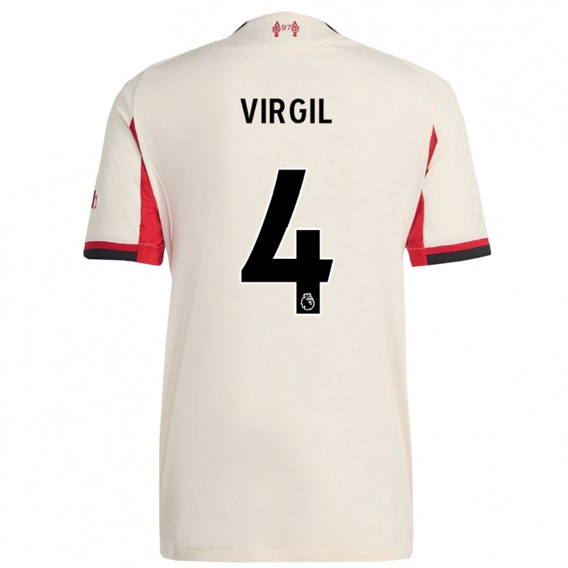 Danxen Mænd Virgil Van Dijk #4 Hvid Sort Udebane Spillertrøjer 2025/26 Trøje T-Shirt