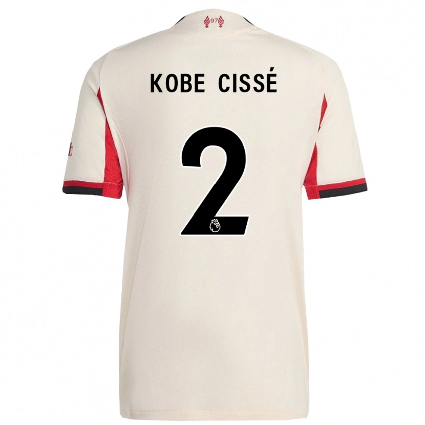 Danxen Mænd Prince Kobe Cissé #2 Hvid Sort Udebane Spillertrøjer 2025/26 Trøje T-Shirt