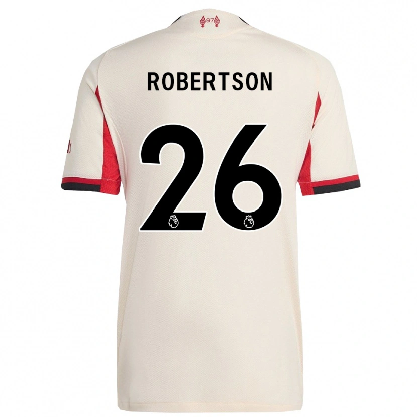 Danxen Mænd Andrew Robertson #26 Hvid Sort Udebane Spillertrøjer 2025/26 Trøje T-Shirt