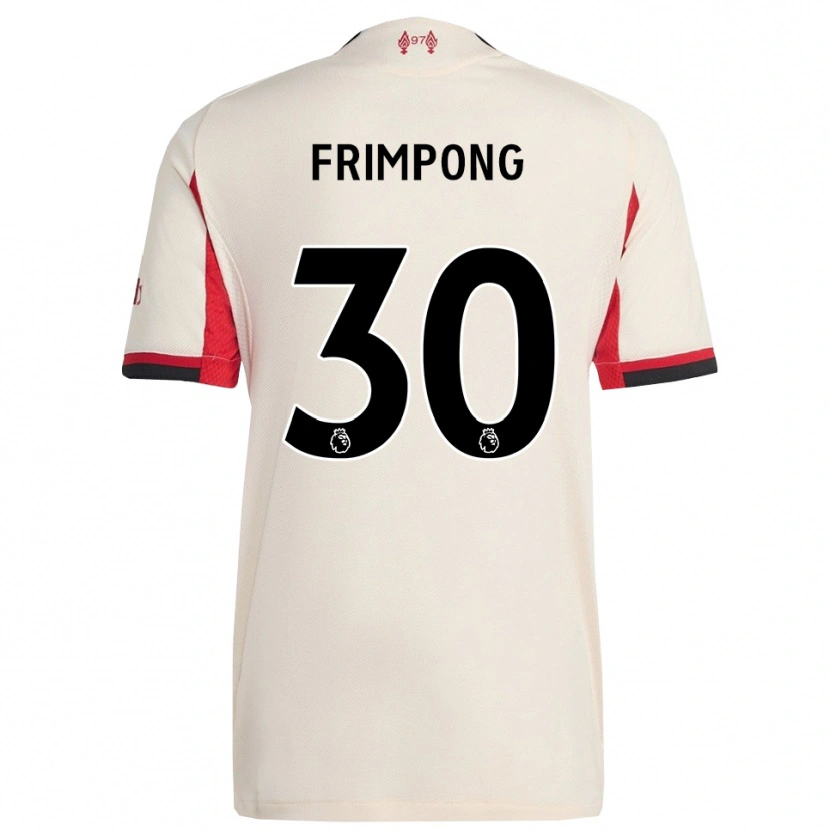 Danxen Mænd Jeremie Frimpong #30 Hvid Sort Udebane Spillertrøjer 2025/26 Trøje T-Shirt