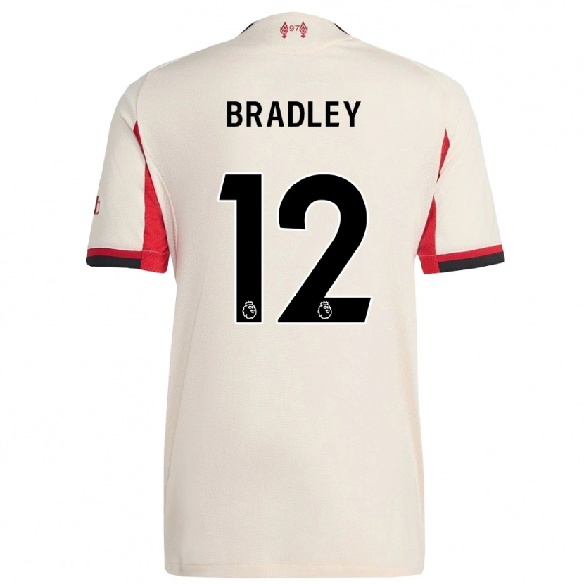 Danxen Mænd Conor Bradley #12 Hvid Sort Udebane Spillertrøjer 2025/26 Trøje T-Shirt