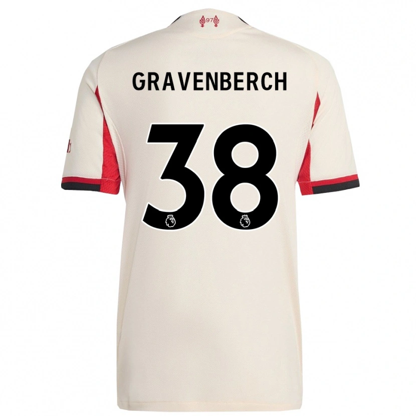 Danxen Mænd Ryan Gravenberch #38 Hvid Sort Udebane Spillertrøjer 2025/26 Trøje T-Shirt