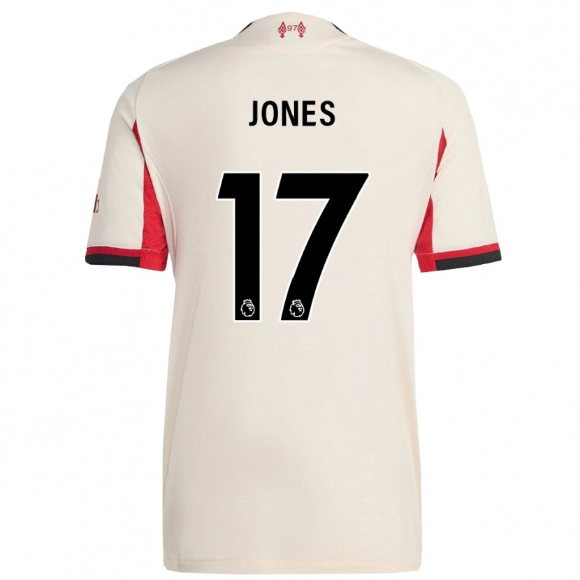 Danxen Mænd Curtis Jones #17 Hvid Sort Udebane Spillertrøjer 2025/26 Trøje T-Shirt