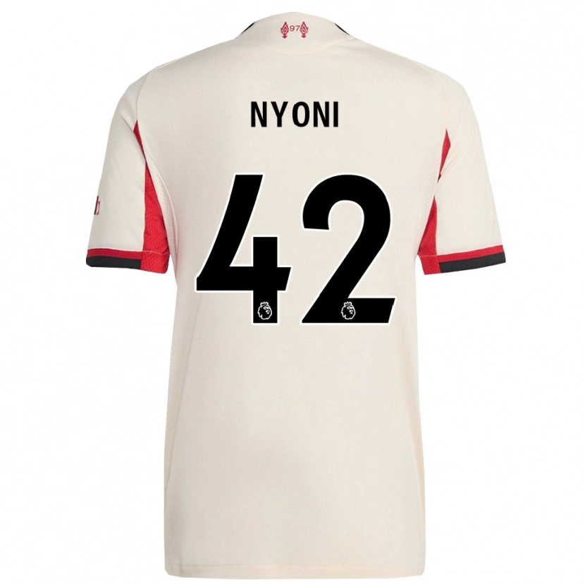 Danxen Mænd Trey Nyoni #42 Hvid Sort Udebane Spillertrøjer 2025/26 Trøje T-Shirt