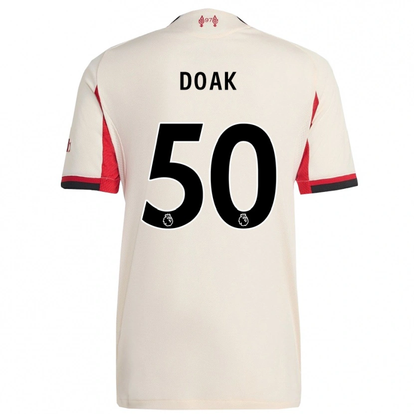 Danxen Mænd Ben Doak #50 Hvid Sort Udebane Spillertrøjer 2025/26 Trøje T-Shirt