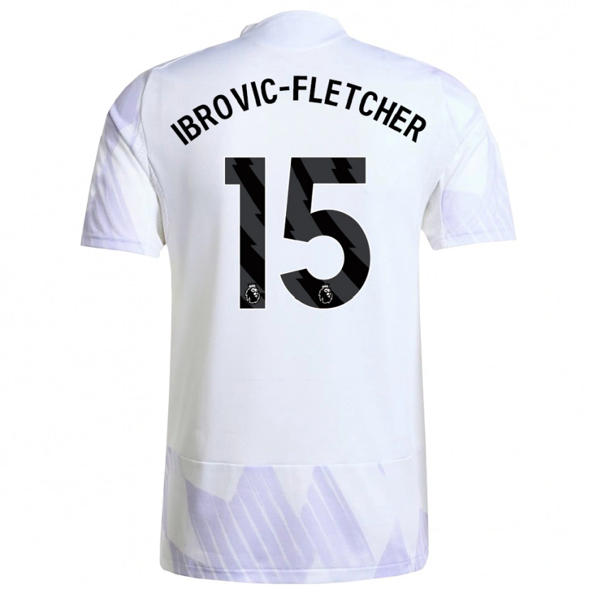 Danxen Mænd Edward Ibrovic-Fletcher #15 Hvid Lilla Lilla Udebane Spillertrøjer 2025/26 Trøje T-Shirt