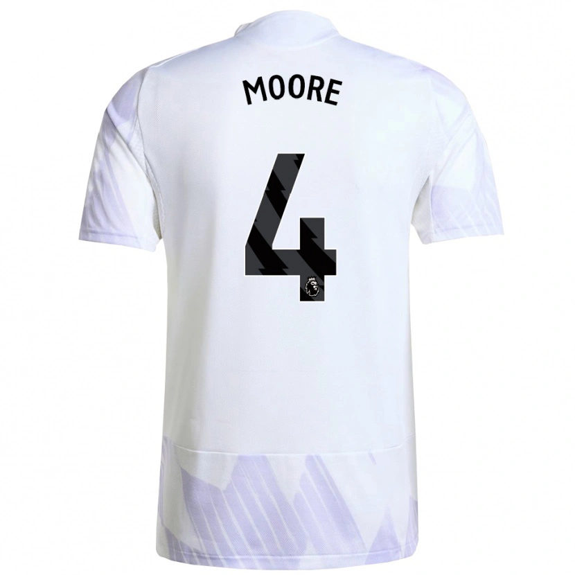 Danxen Mænd Jade Moore #4 Hvid Lilla Lilla Udebane Spillertrøjer 2025/26 Trøje T-Shirt