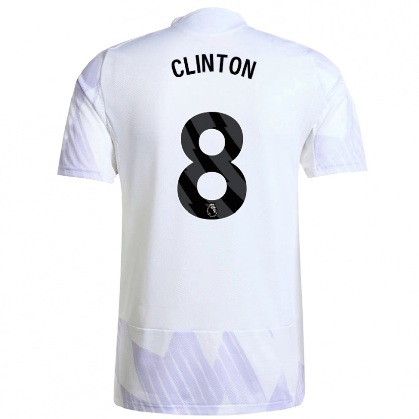 Danxen Mænd Grace Clinton #8 Hvid Lilla Lilla Udebane Spillertrøjer 2025/26 Trøje T-Shirt