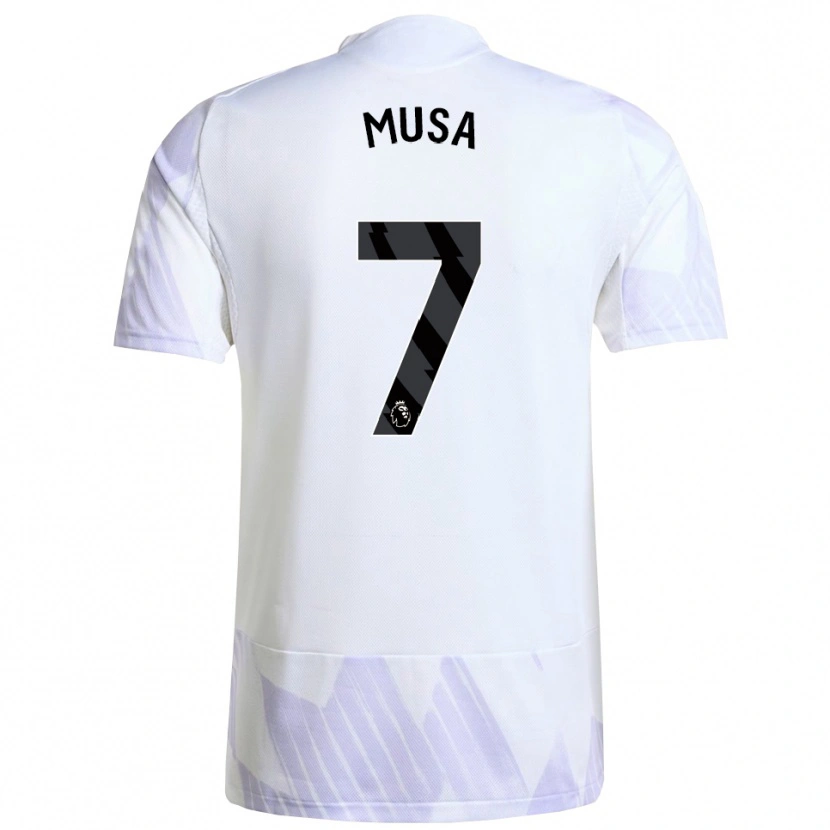 Danxen Mænd Victor Musa #7 Hvid Lilla Lilla Udebane Spillertrøjer 2025/26 Trøje T-Shirt