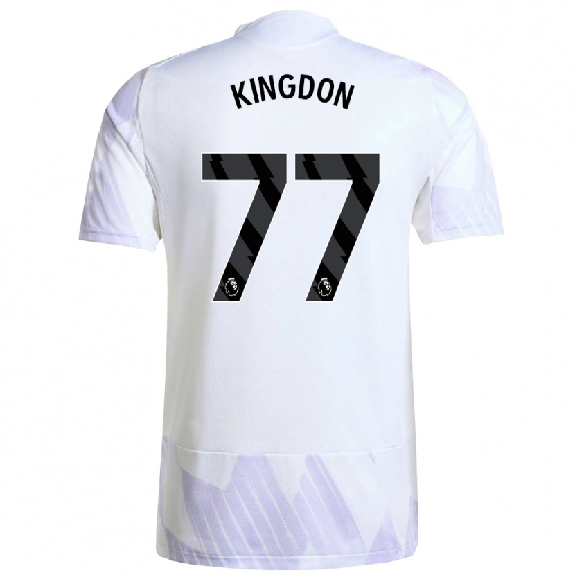 Danxen Mænd Jack Kingdon #77 Hvid Lilla Lilla Udebane Spillertrøjer 2025/26 Trøje T-Shirt