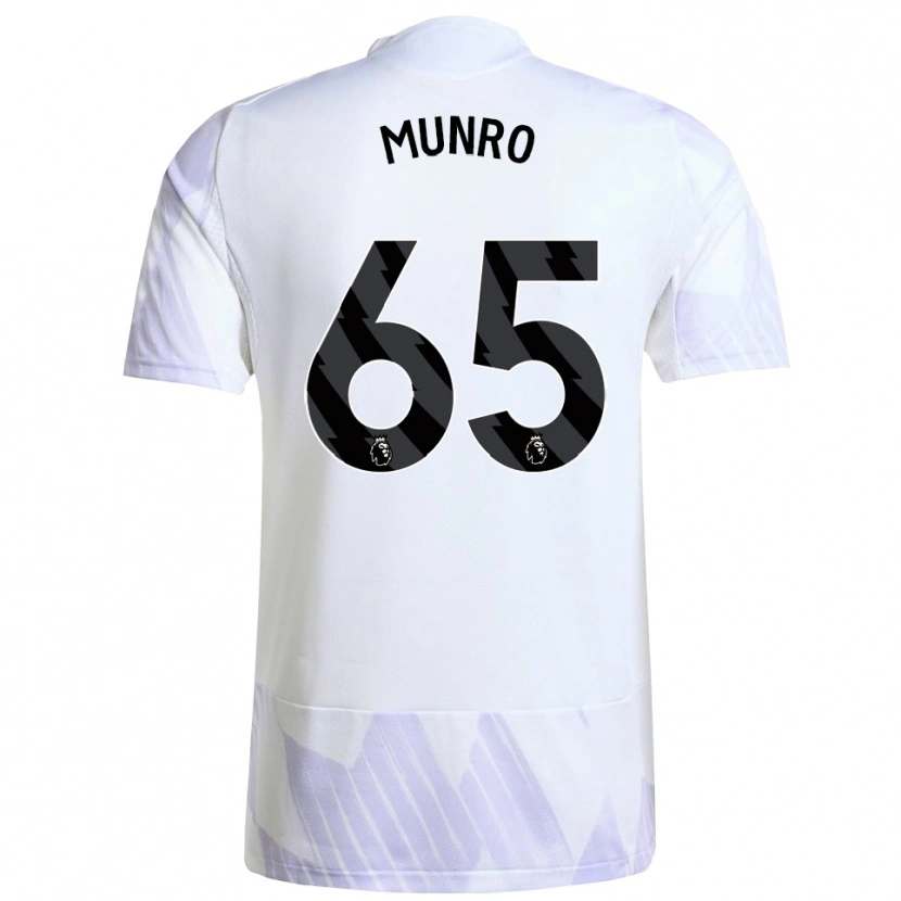 Danxen Mænd Reece Munro #65 Hvid Lilla Lilla Udebane Spillertrøjer 2025/26 Trøje T-Shirt