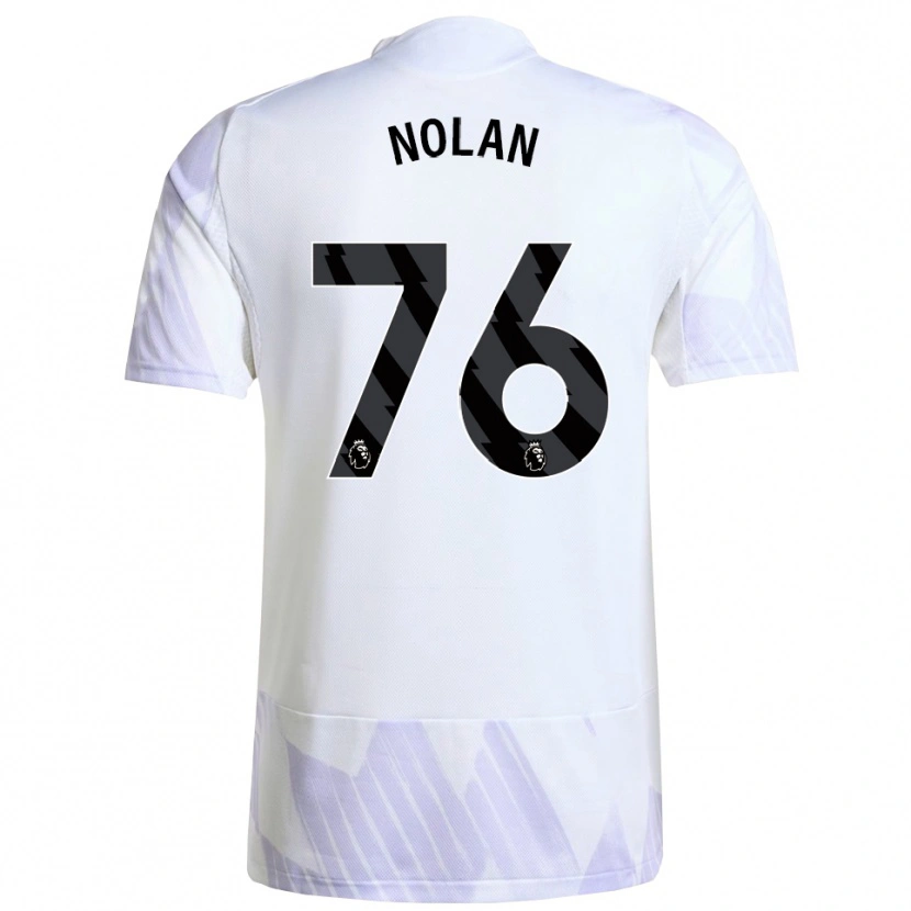 Danxen Mænd James Nolan #76 Hvid Lilla Lilla Udebane Spillertrøjer 2025/26 Trøje T-Shirt