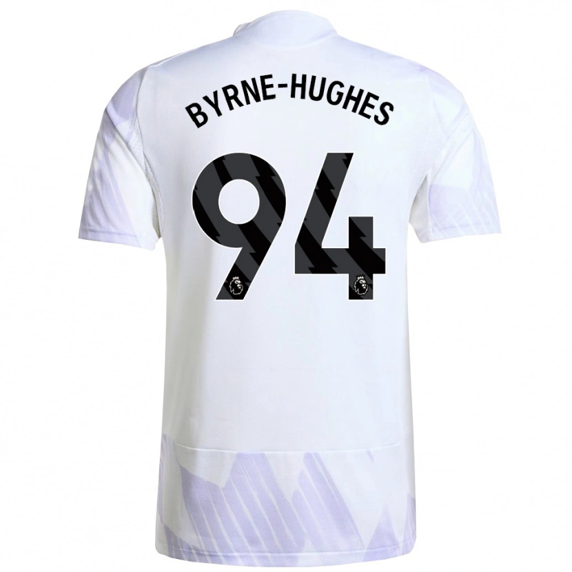 Danxen Mænd Cameron Byrne-Hughes #94 Hvid Lilla Lilla Udebane Spillertrøjer 2025/26 Trøje T-Shirt