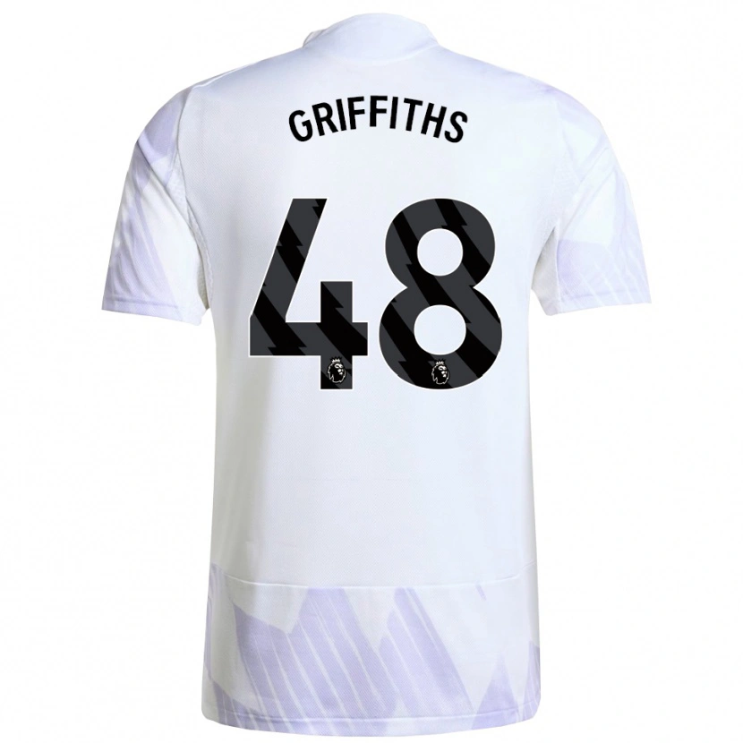 Danxen Mænd Mared Griffiths #48 Hvid Lilla Lilla Udebane Spillertrøjer 2025/26 Trøje T-Shirt