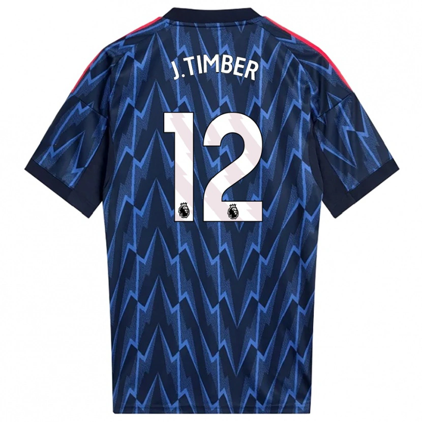 Danxen Mænd Jurrien Timber #12 Navy Rød Udebane Spillertrøjer 2025/26 Trøje T-Shirt