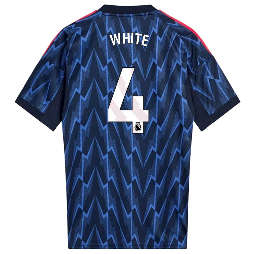 Danxen Mænd Ben White #4 Navy Rød Udebane Spillertrøjer 2025/26 Trøje T-Shirt