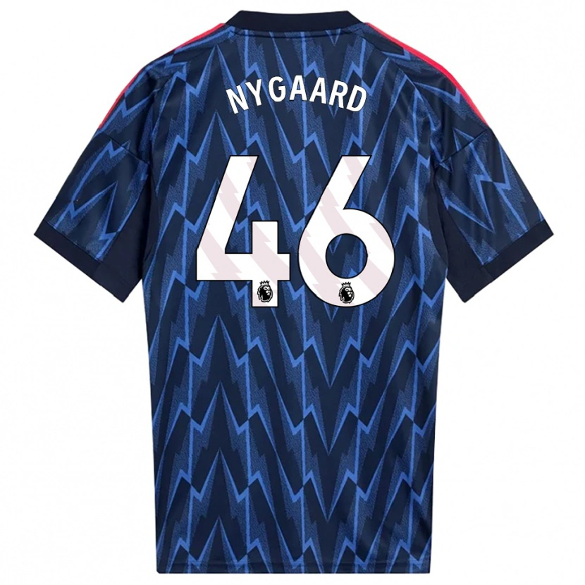 Danxen Mænd Lucas Nygaard #46 Navy Rød Udebane Spillertrøjer 2025/26 Trøje T-Shirt