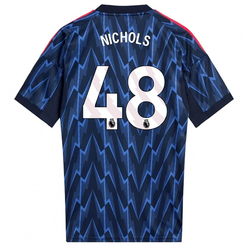 Danxen Mænd Josh Nichols #48 Navy Rød Udebane Spillertrøjer 2025/26 Trøje T-Shirt