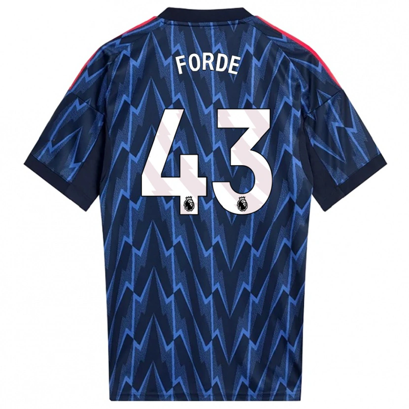 Danxen Mænd Romari Forde #43 Navy Rød Udebane Spillertrøjer 2025/26 Trøje T-Shirt