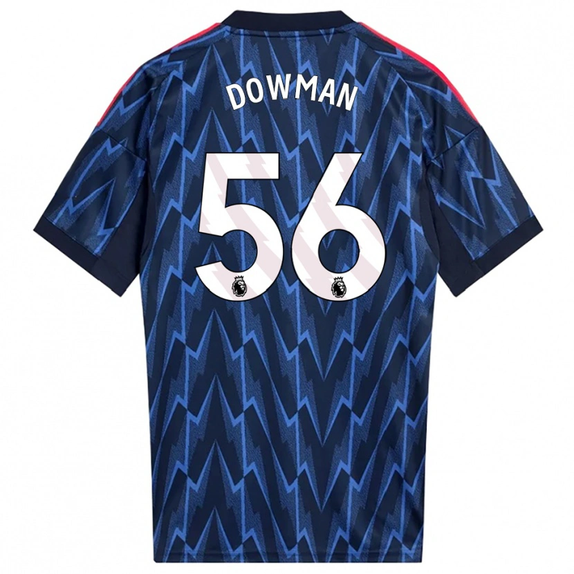 Danxen Mænd Max Dowman #56 Navy Rød Udebane Spillertrøjer 2025/26 Trøje T-Shirt