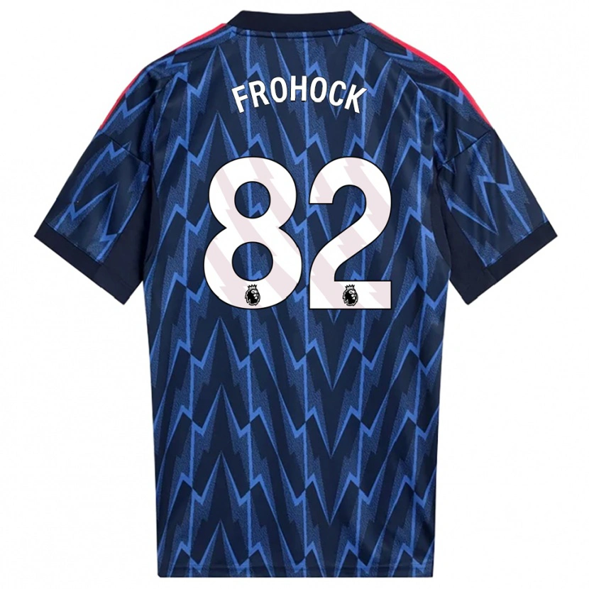 Danxen Mænd Marley Frohock #82 Navy Rød Udebane Spillertrøjer 2025/26 Trøje T-Shirt