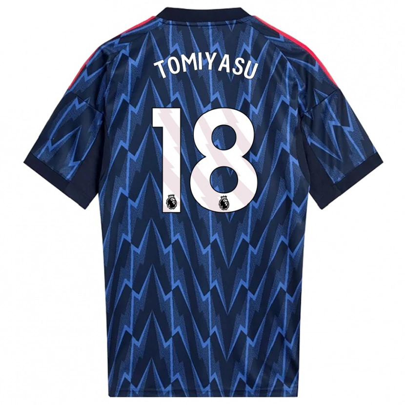 Danxen Mænd Takehiro Tomiyasu #18 Navy Rød Udebane Spillertrøjer 2025/26 Trøje T-Shirt