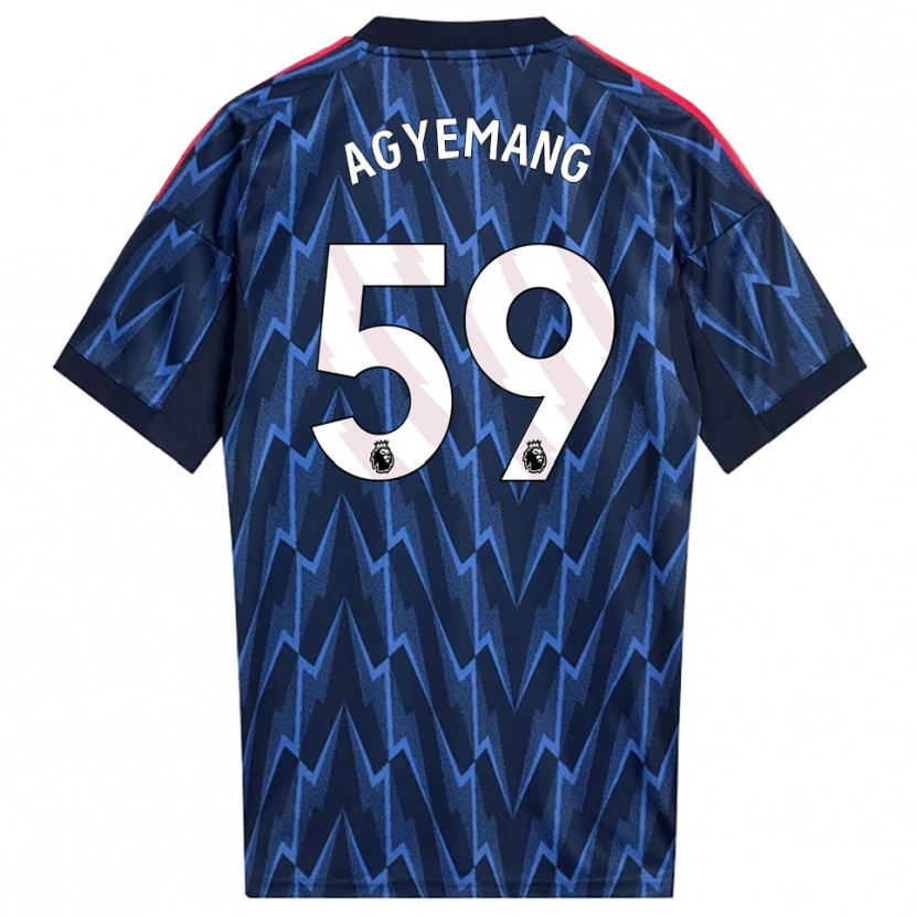 Danxen Mænd Michelle Agyemang #59 Navy Rød Udebane Spillertrøjer 2025/26 Trøje T-Shirt