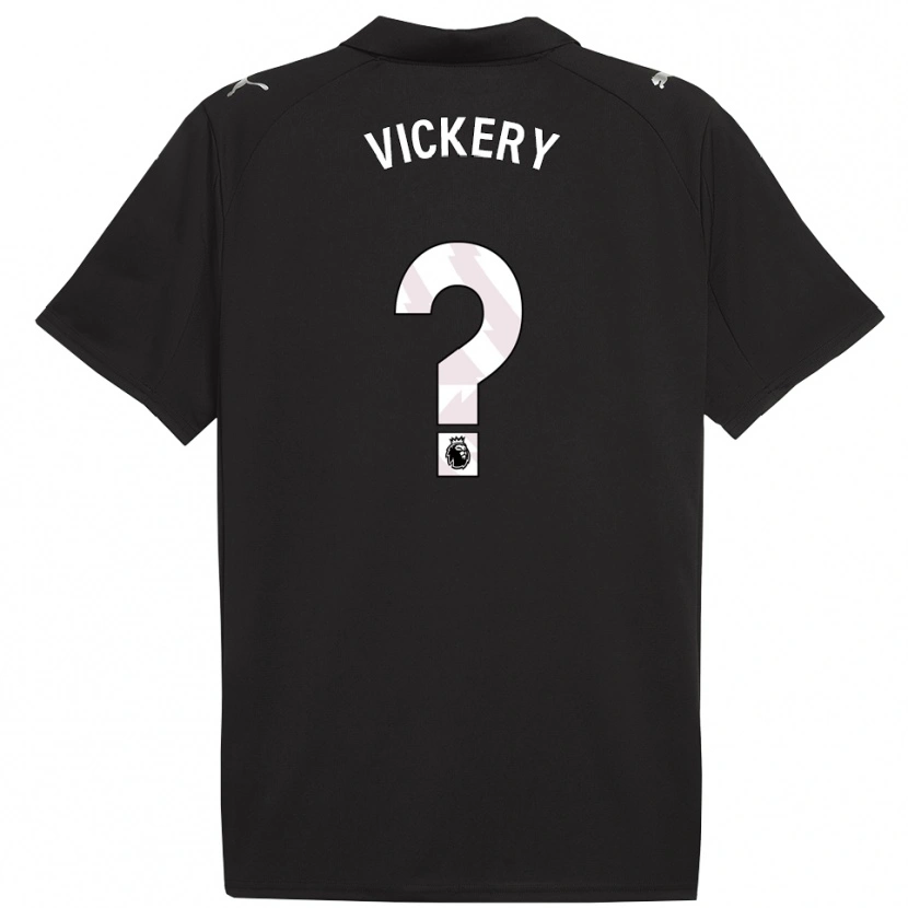 Danxen Mænd Ben Vickery #0 Sort Hvid Udebane Spillertrøjer 2025/26 Trøje T-Shirt