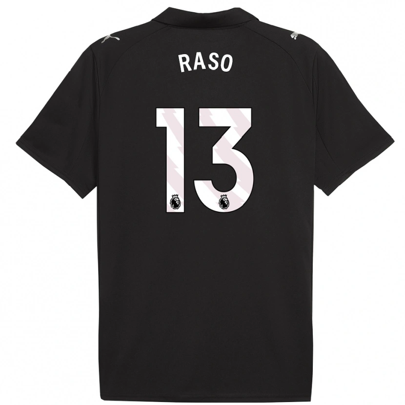 Danxen Mænd Hayley Raso #13 Sort Hvid Udebane Spillertrøjer 2025/26 Trøje T-Shirt