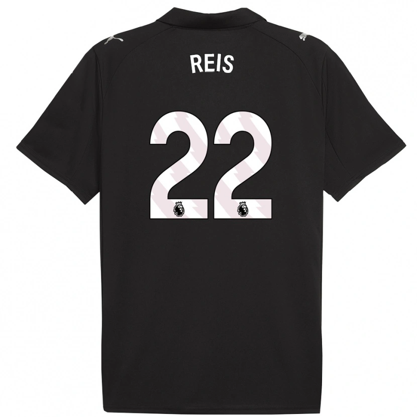 Danxen Mænd Vitor Reis #22 Sort Hvid Udebane Spillertrøjer 2025/26 Trøje T-Shirt