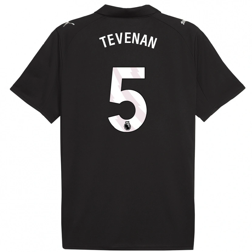 Danxen Mænd Oliver Tevenan #5 Sort Hvid Udebane Spillertrøjer 2025/26 Trøje T-Shirt