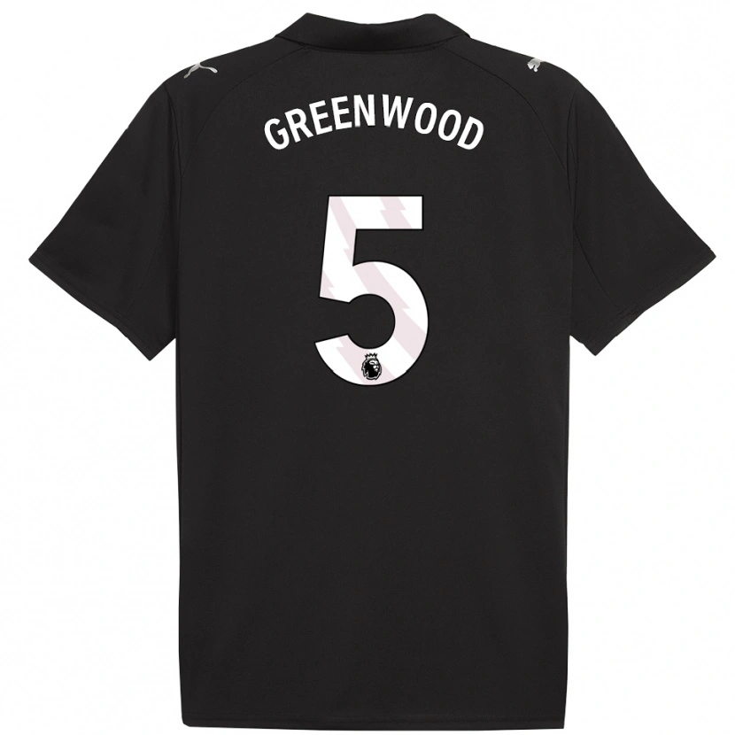 Danxen Mænd Alex Greenwood #5 Sort Hvid Udebane Spillertrøjer 2025/26 Trøje T-Shirt