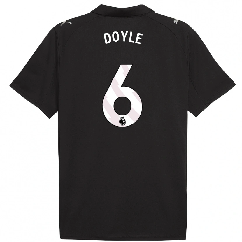 Danxen Mænd Callum Doyle #6 Sort Hvid Udebane Spillertrøjer 2025/26 Trøje T-Shirt
