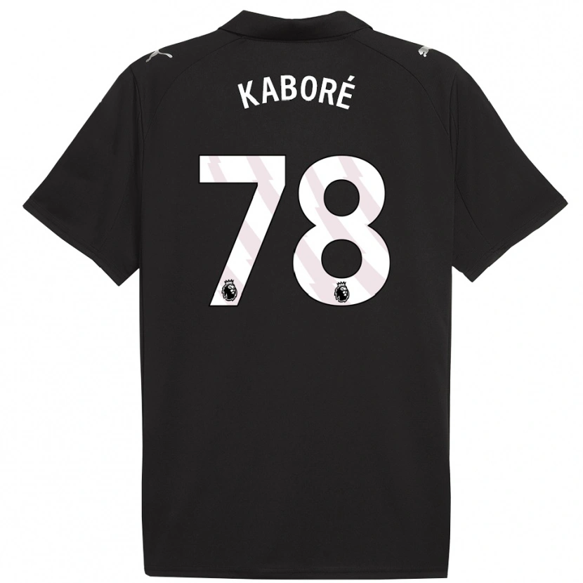 Danxen Mænd Issa Kaboré #78 Sort Hvid Udebane Spillertrøjer 2025/26 Trøje T-Shirt