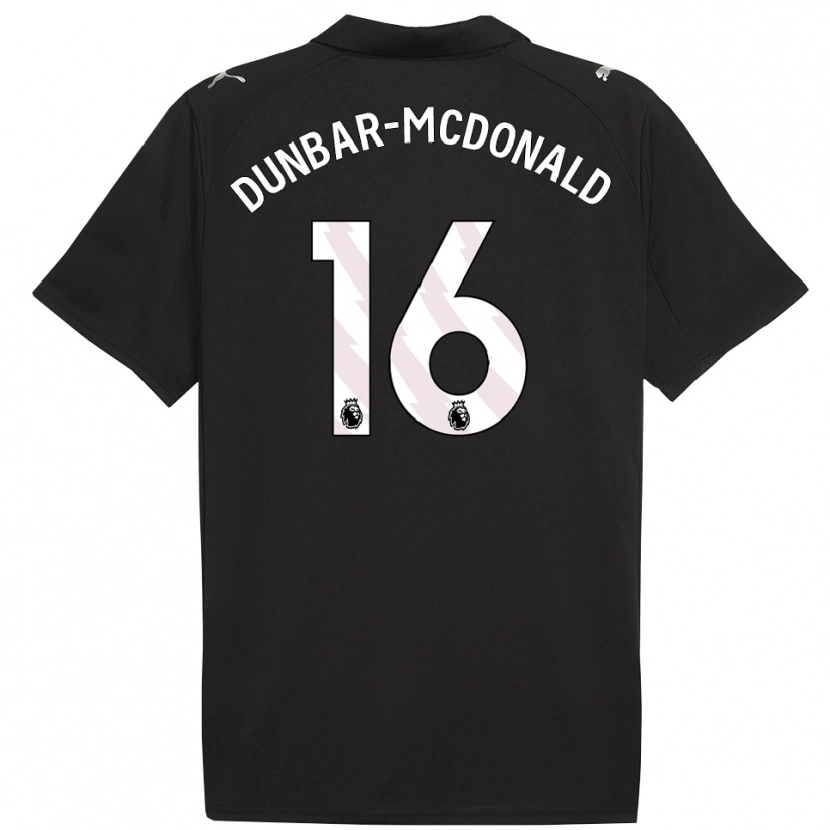 Danxen Mænd Christian Dunbar-Mcdonald #16 Sort Hvid Udebane Spillertrøjer 2025/26 Trøje T-Shirt
