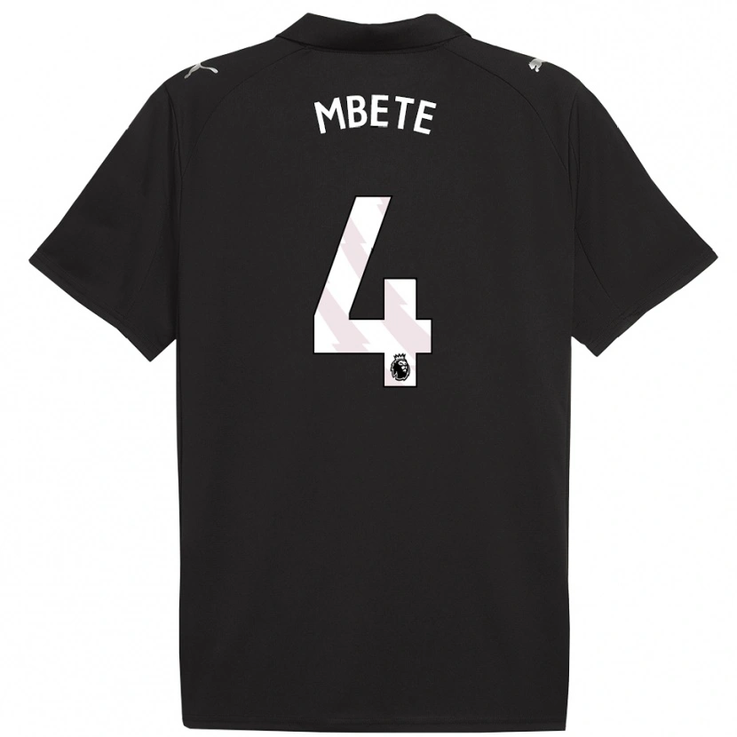 Danxen Mænd Luke Mbete #4 Sort Hvid Udebane Spillertrøjer 2025/26 Trøje T-Shirt
