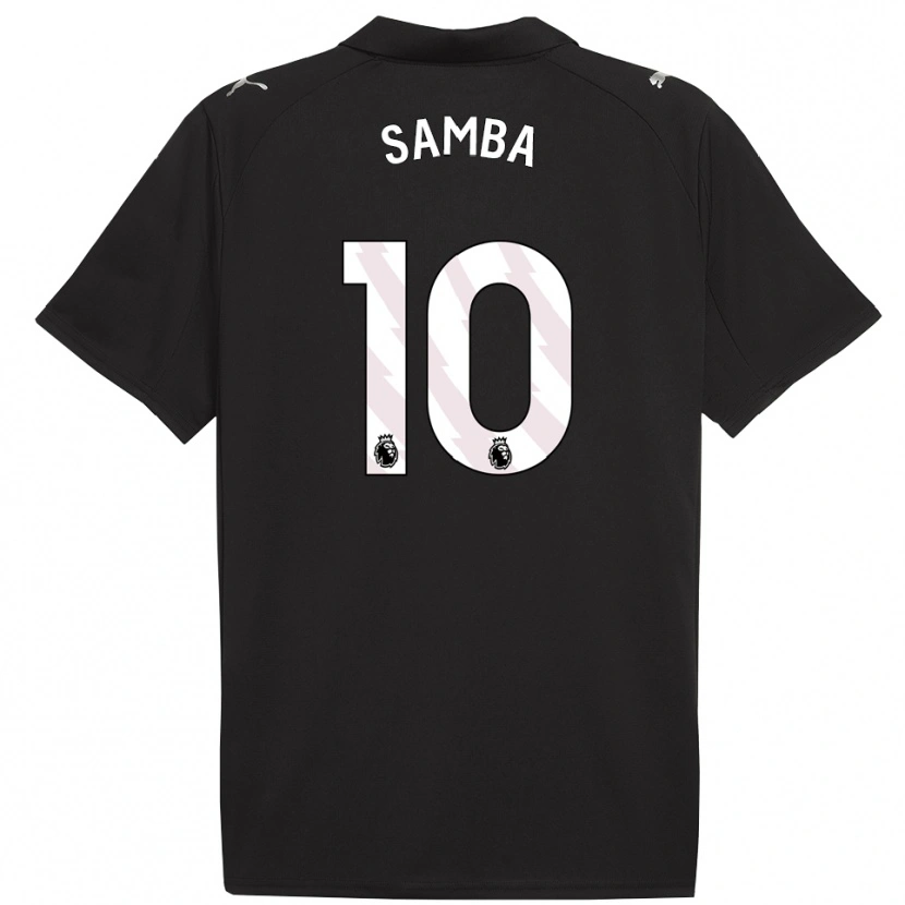 Danxen Mænd Tyrone Samba #10 Sort Hvid Udebane Spillertrøjer 2025/26 Trøje T-Shirt