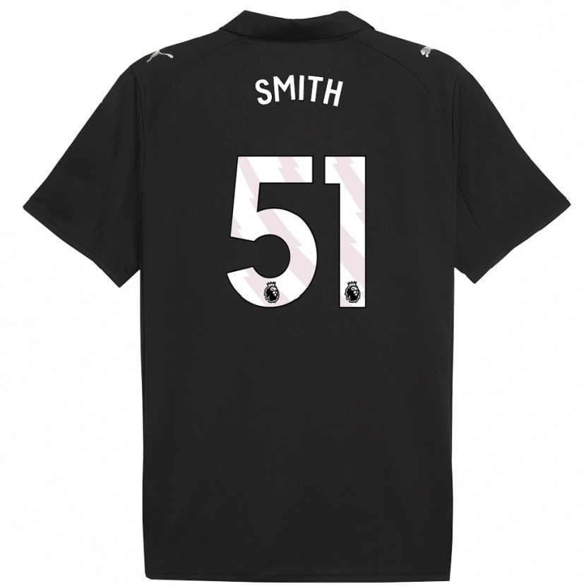 Danxen Mænd Isaac Smith #51 Sort Hvid Udebane Spillertrøjer 2025/26 Trøje T-Shirt