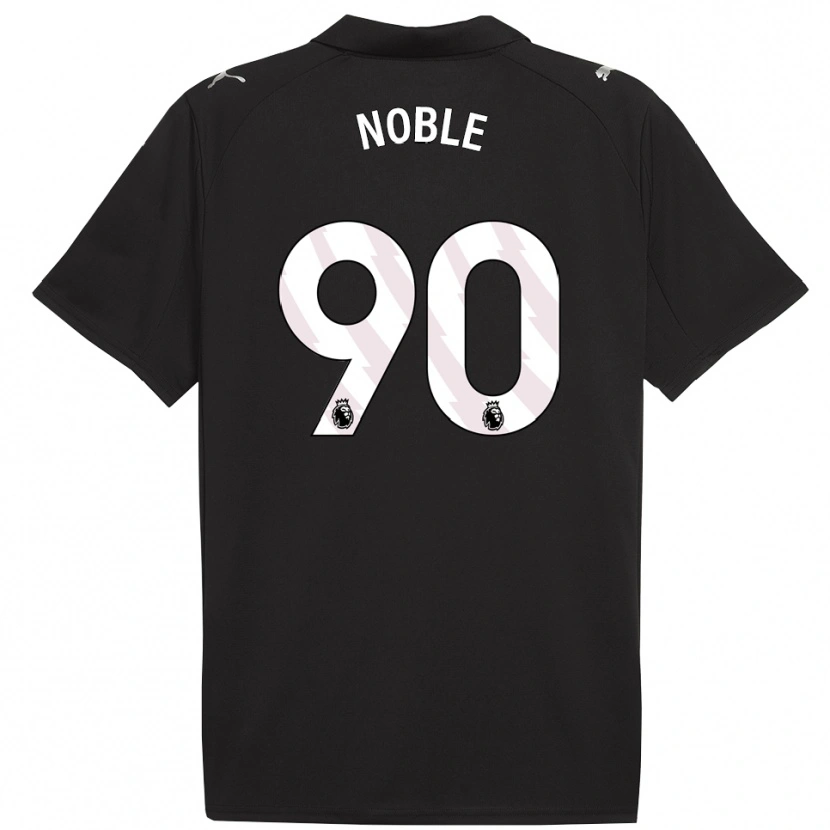 Danxen Mænd Kian Noble #90 Sort Hvid Udebane Spillertrøjer 2025/26 Trøje T-Shirt