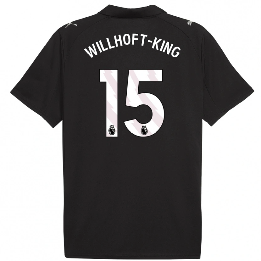 Danxen Mænd Han Willhoft-King #15 Sort Hvid Udebane Spillertrøjer 2025/26 Trøje T-Shirt