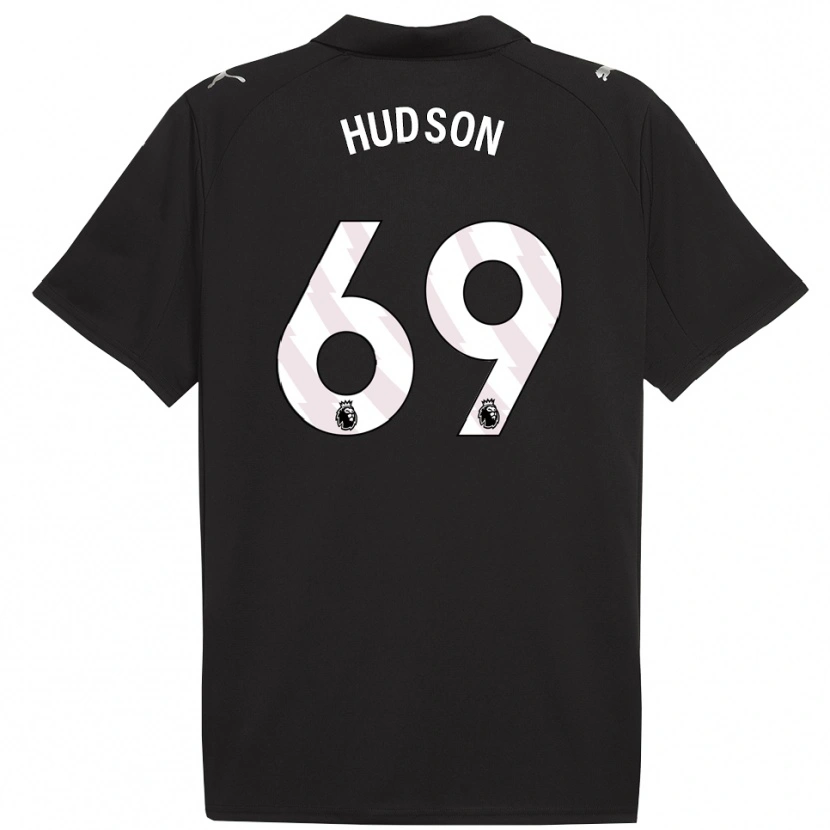 Danxen Mænd Max Hudson #69 Sort Hvid Udebane Spillertrøjer 2025/26 Trøje T-Shirt