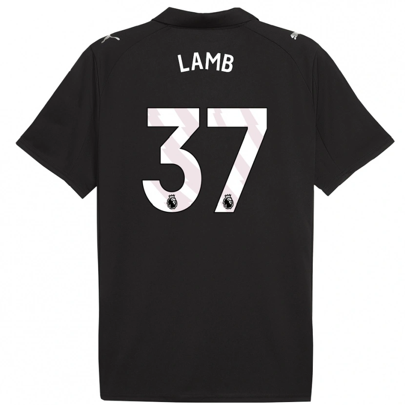 Danxen Mænd Teddie Lamb #37 Sort Hvid Udebane Spillertrøjer 2025/26 Trøje T-Shirt